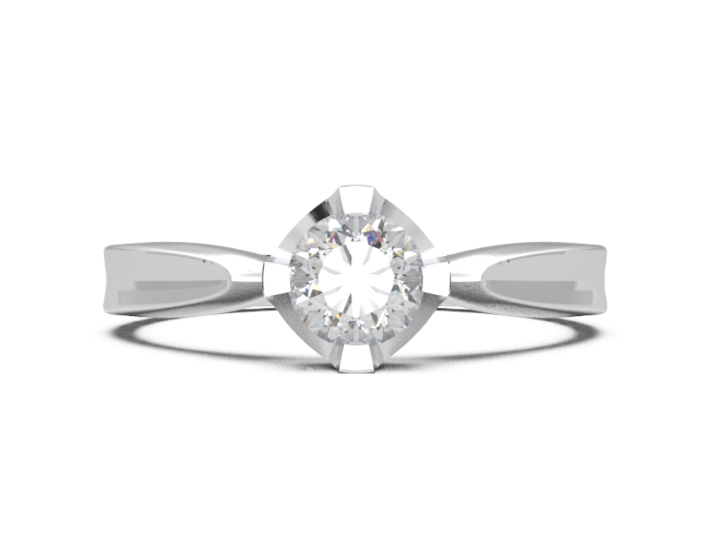 Geometric Solitaire Ring