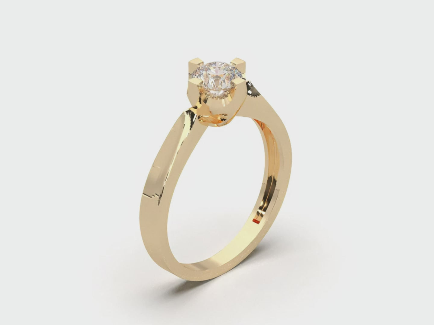 Geometric Solitaire Ring