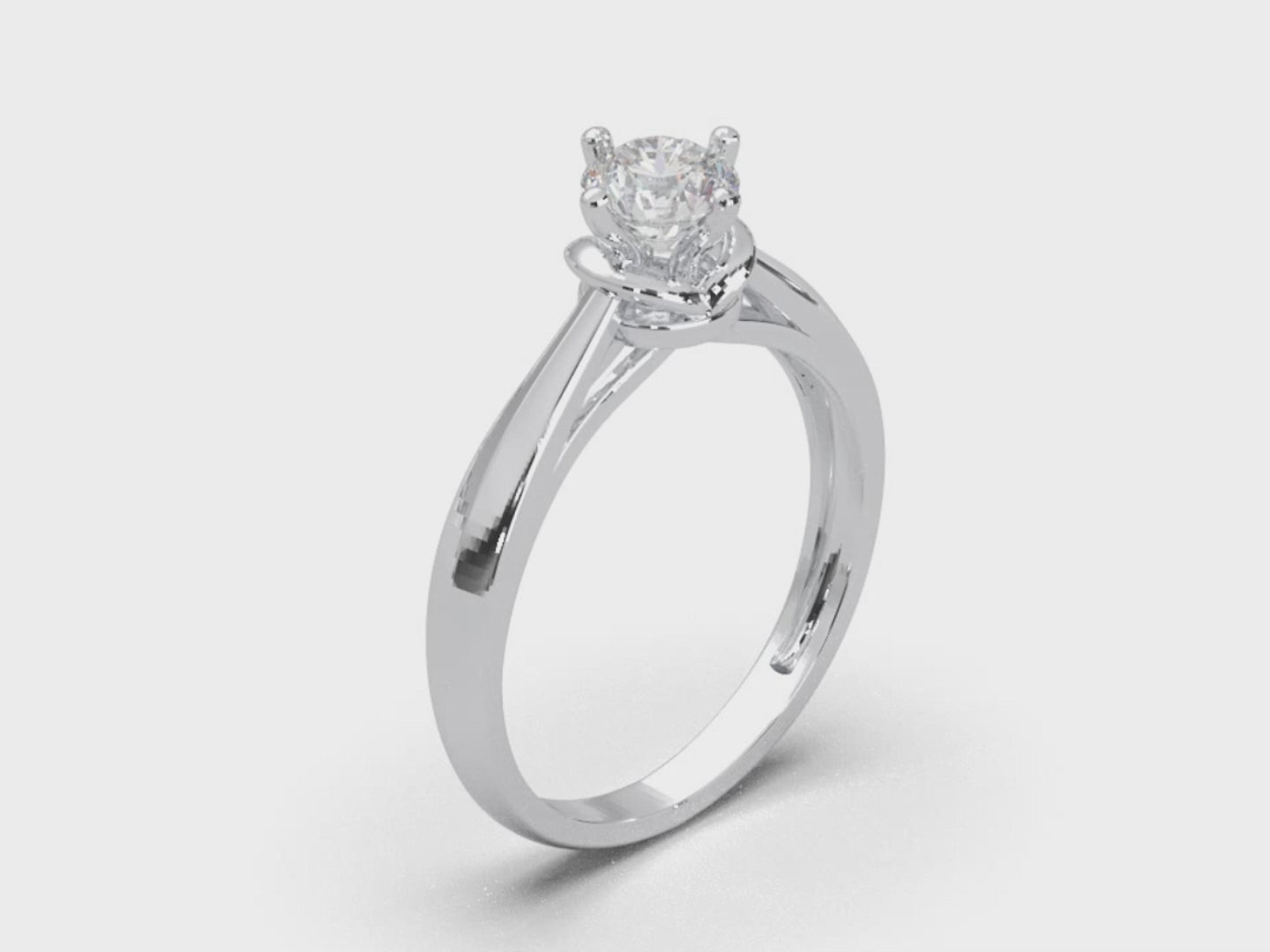 Cathedral Crown Solitaire Ring